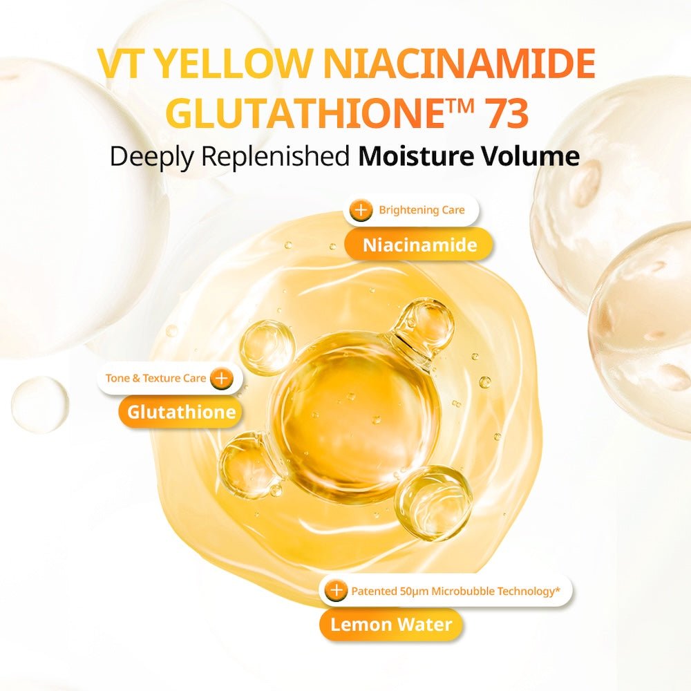 VT Cosmetics Niacinamide Glutathione Yellow Micro Bubble Serum 70ml - official product image 3
