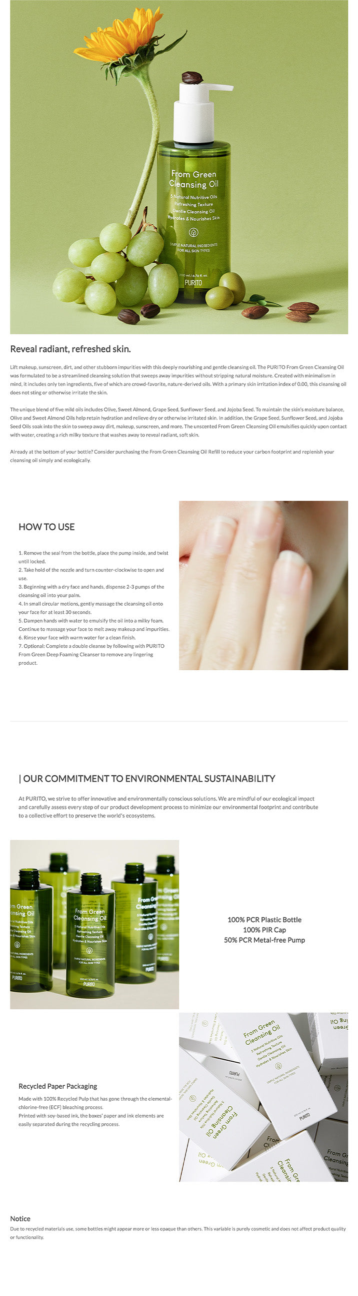 Purito From Green Cleansing Oil 200ml official product gallery image 3