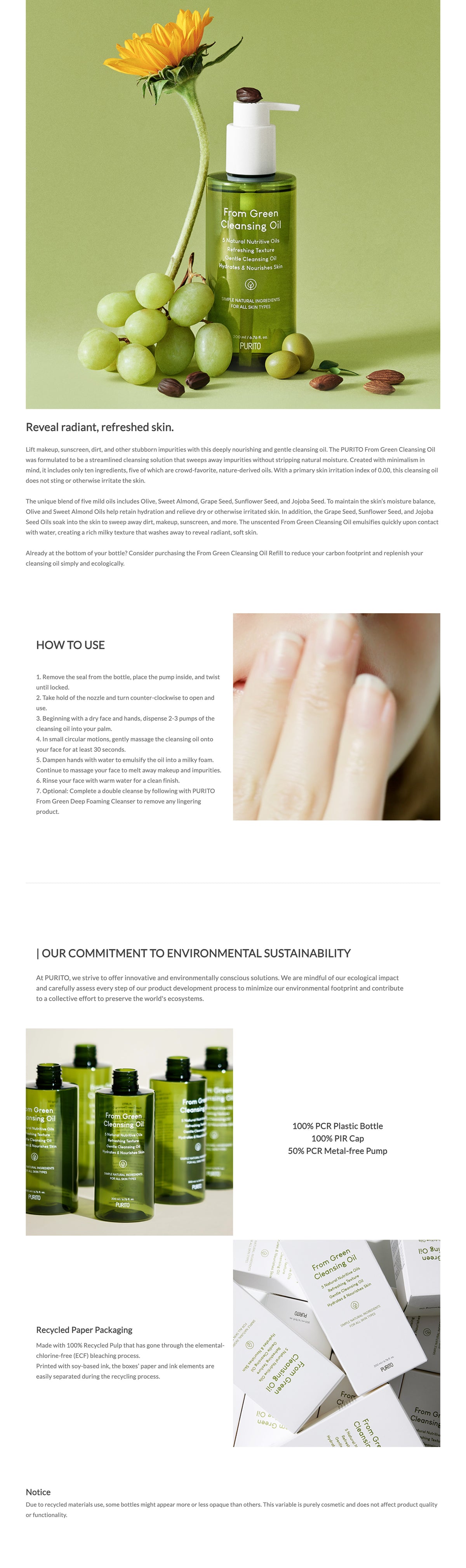 Purito From Green Cleansing Oil 200ml official product gallery image 2
