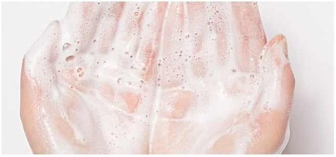 Close-up of the foam texture of A&