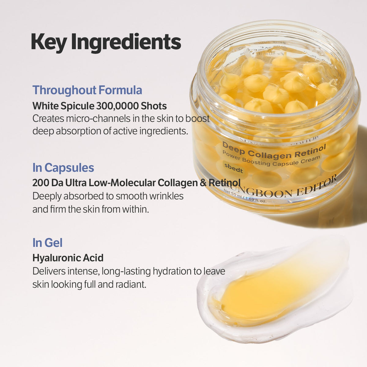 SUNGBOON EDITOR Deep Collagen Retinol Power Boosting Capsule Cream 50ml — official product image 5