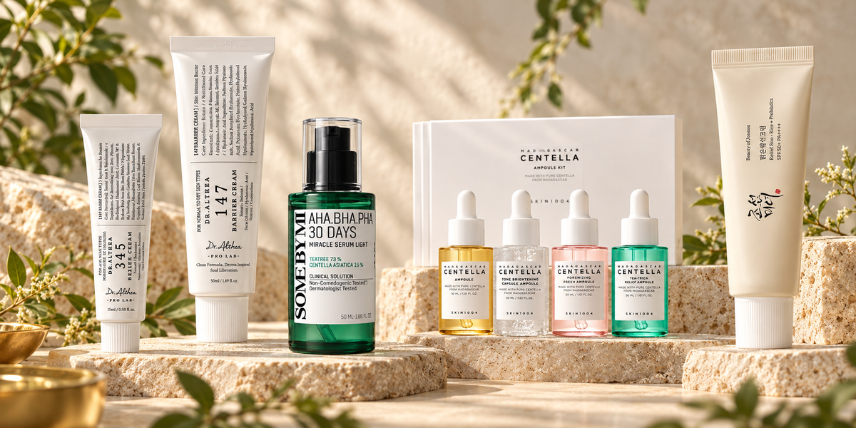 Real products from four major Korean skincare brands