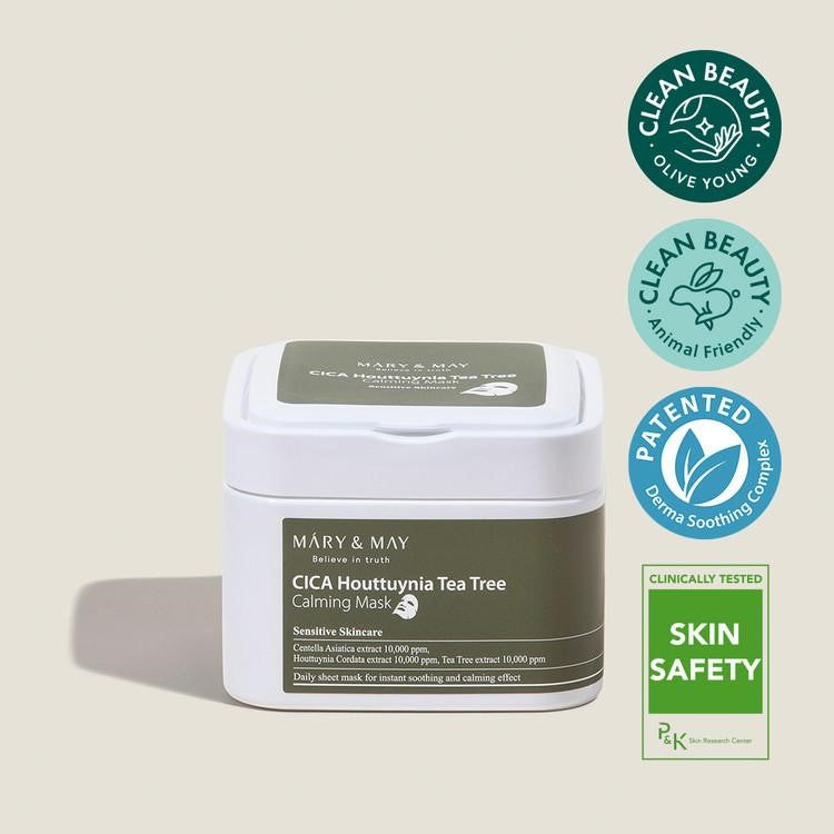 [Mary&amp;May] Cica Houttuynia cordata Tea Tree Calming Mask Pack - 30 sheets