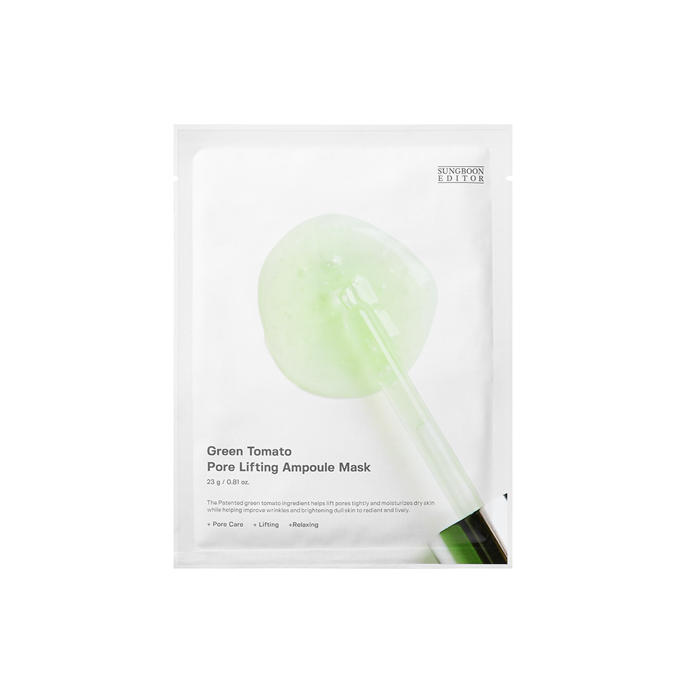 SUNGBOON EDITOR Green Tomato Pore Lifting Ampoule Mask 23g*10pcs — official product image 1