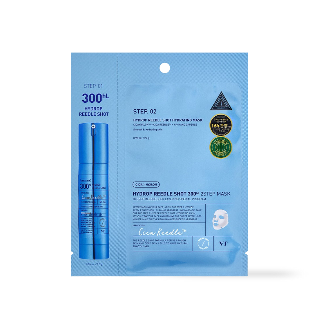 VT Cosmetics HYDROP Reedles Shot 300hL 2 STEP MASK - main product image