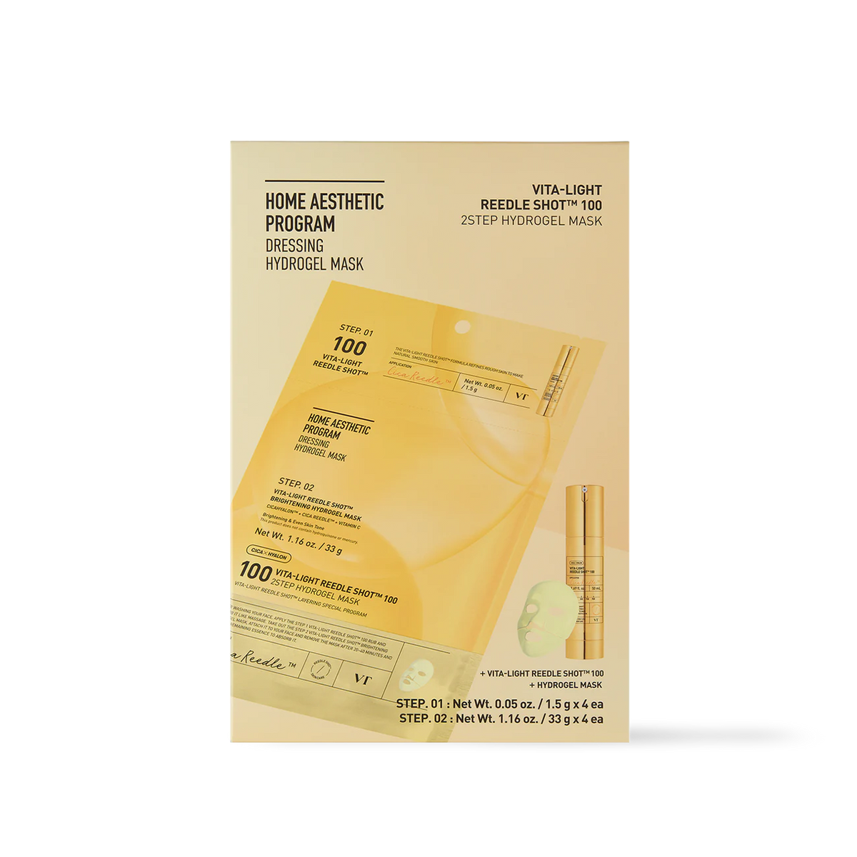VT Cosmetics VITA-LIGHT Reedle Shot 100 2STEP Hydrogel Mask - official product image 2