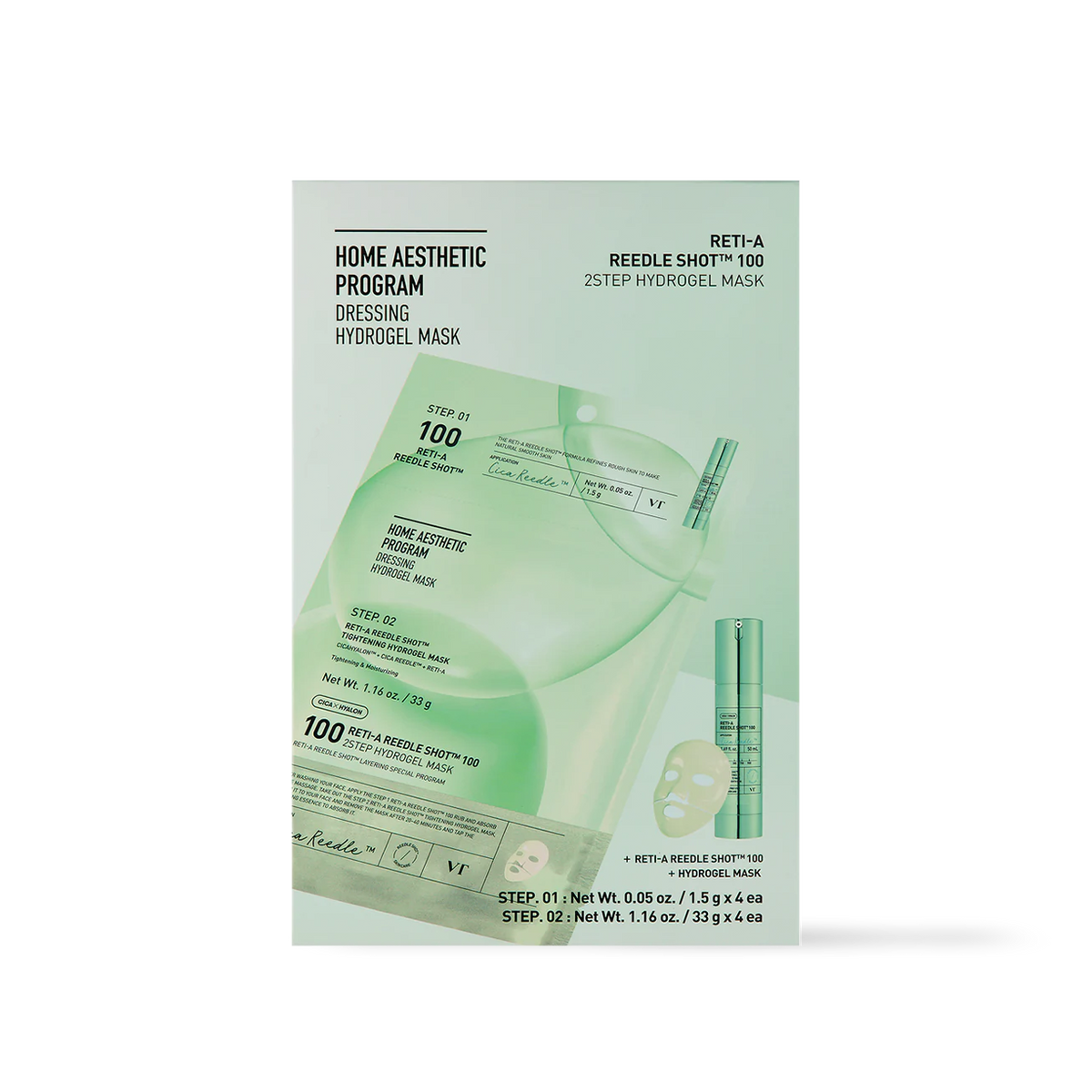 VT Cosmetics RETI-A Reedle Shot 100 2STEP Hydrogel Mask 4ea - main product image
