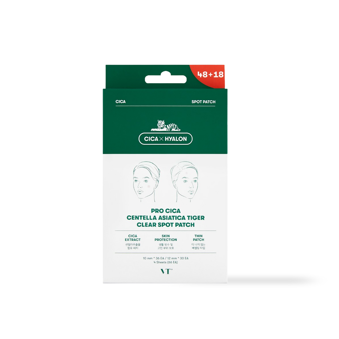 VT Cosmetics PRO CICA Centella Asiatica Tiger Clear Spot Patch 66ea - main product image