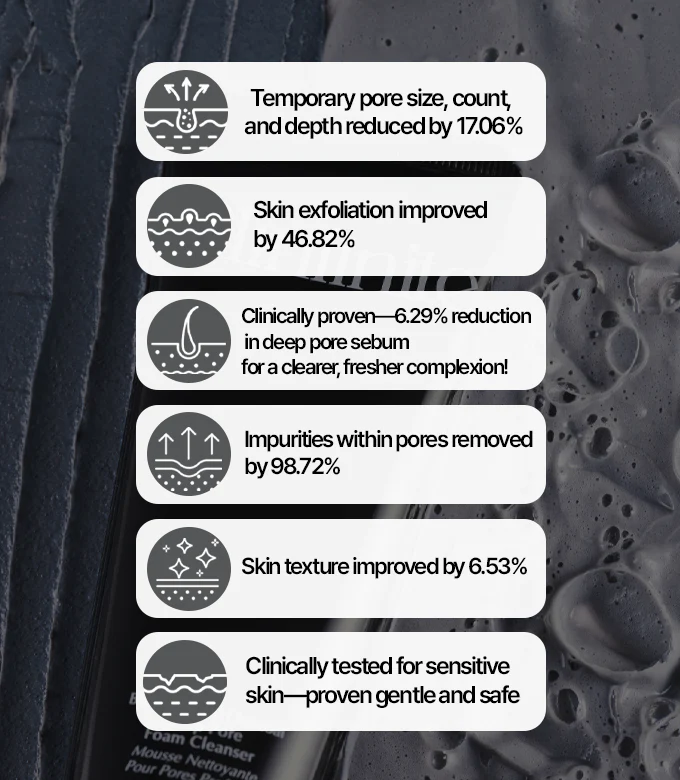 Clinfinite Black Salt &amp; Charcoal Deep Pore Foam Cleanser 150ml product image 4