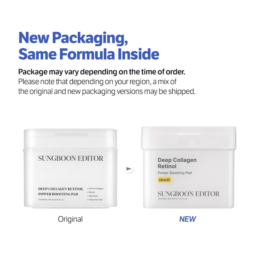 SUNGBOON EDITOR Deep Collagen Retinol Power Boosting Pad 150ml 100 pcs — official product image 5