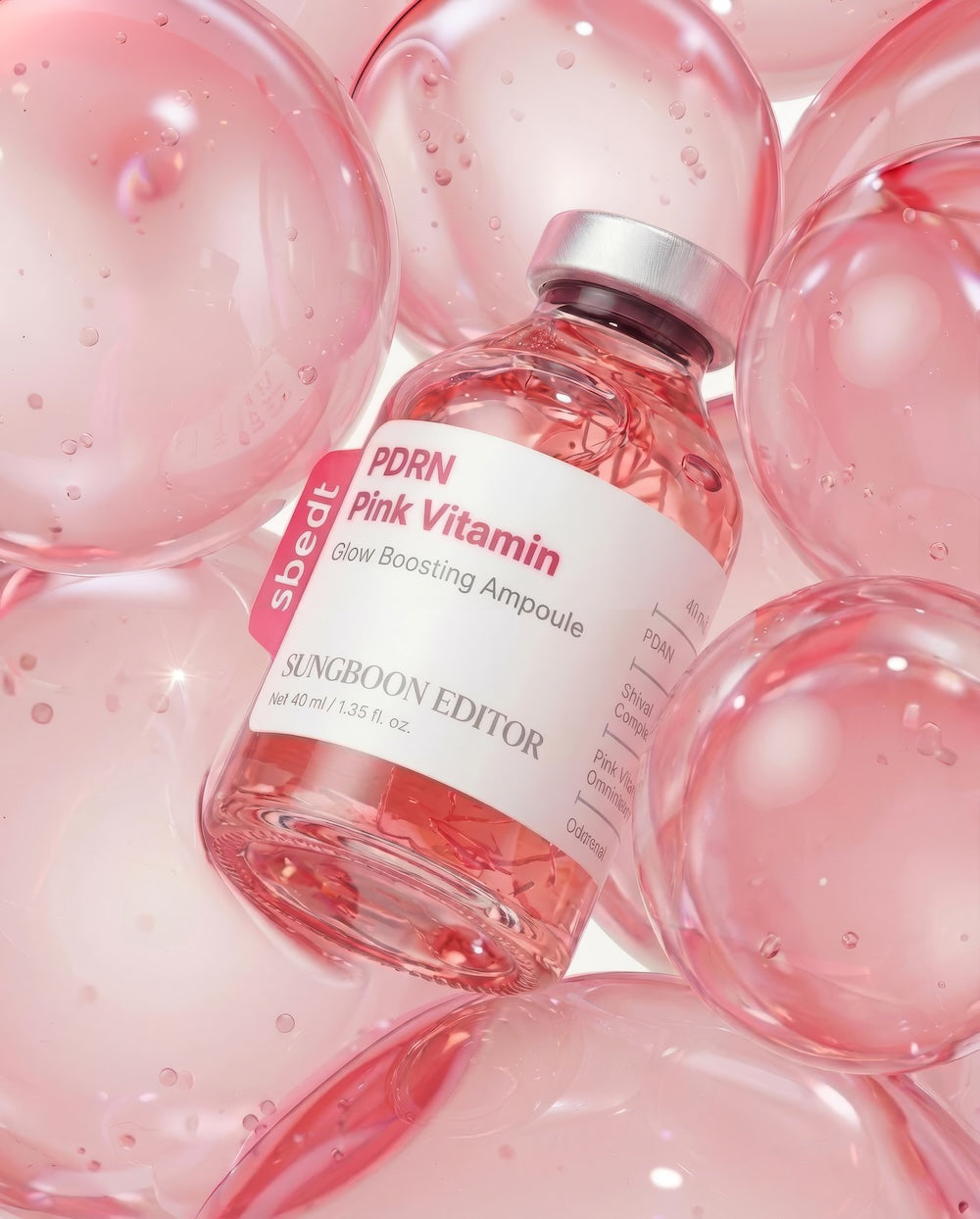 SUNGBOON EDITOR PDRN Pink Vitamin Glow Boosting Ampoule 40ml — official product image 4