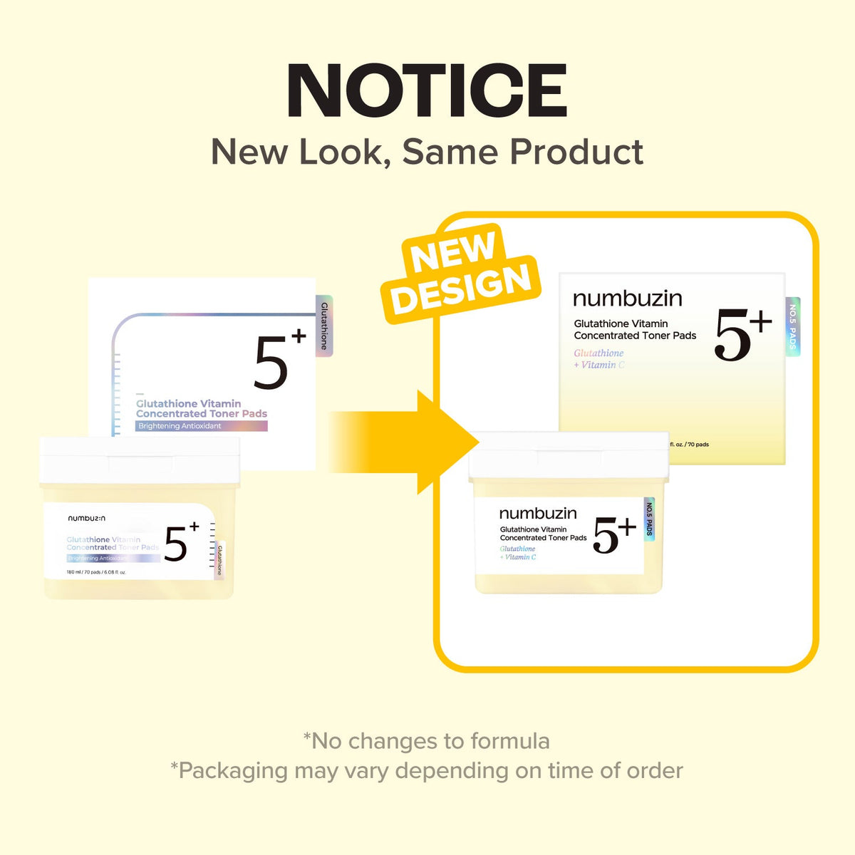Numbuzin No. 5 Vitamin-Niacinamide Concentrated Pads 70 ct, 180ml — official product image 4