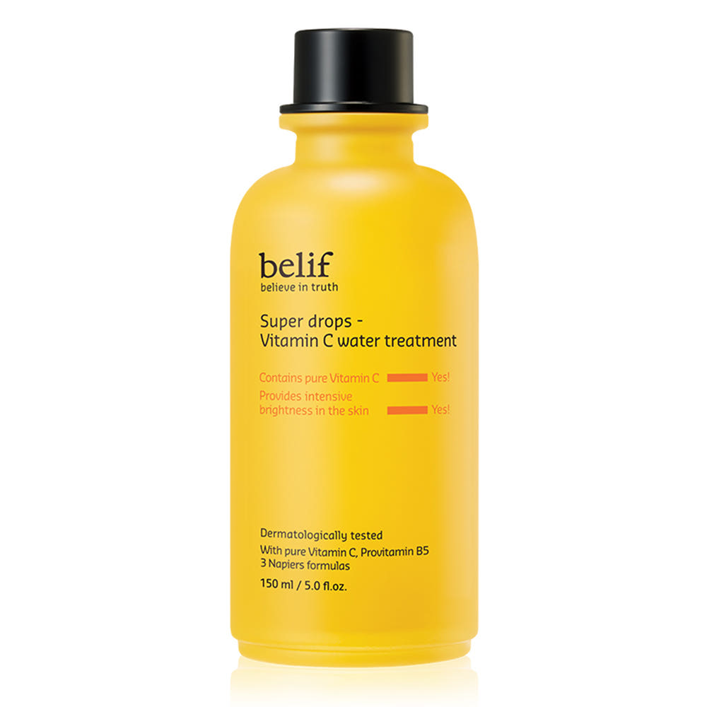 belif Super Drops Vitamin C Water Treatment 150ml yellow bottle, front view
