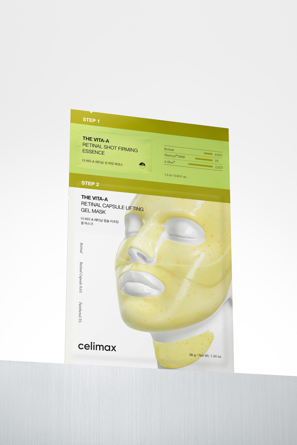 Celimax The Vita-A Retinal Shot Tightening 2-Step Gel Mask 4 treatment box