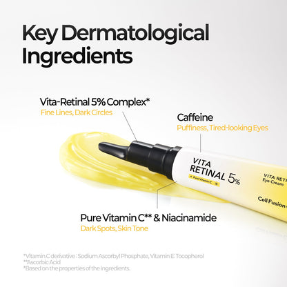 CellFusionC eye cream official ingredient and dispenser detail